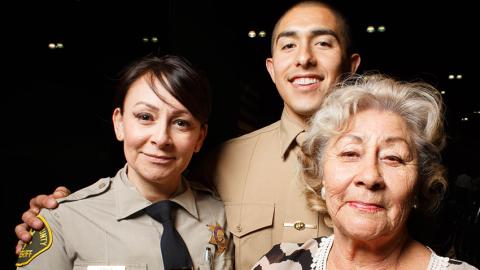Maria Teresa Cervantes with daughter and grandson