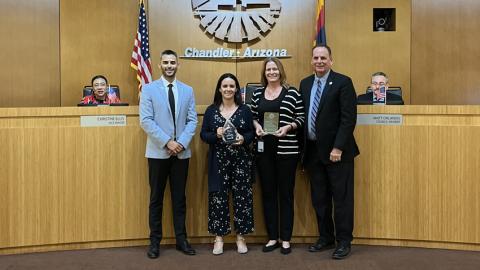Staff and City Council presenting the 2025 HAWP award