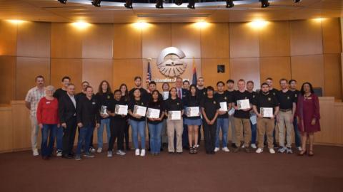 Military Bound graduates at Chandler City Council Chambers