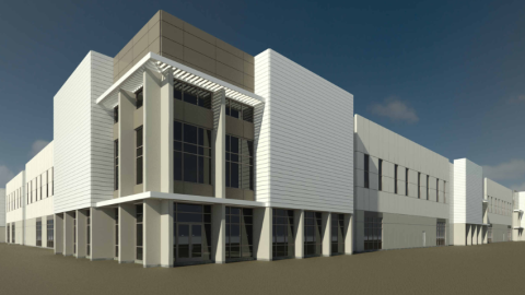 rendering of Ten56-large structure with white and brown colors