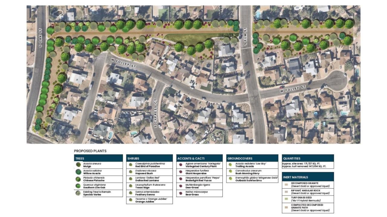 Site 416B: Oak Street & Folley Street | Plant Legend