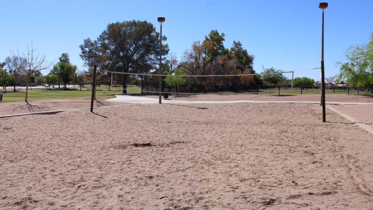 Sand volleyball court at Amberwood Park
