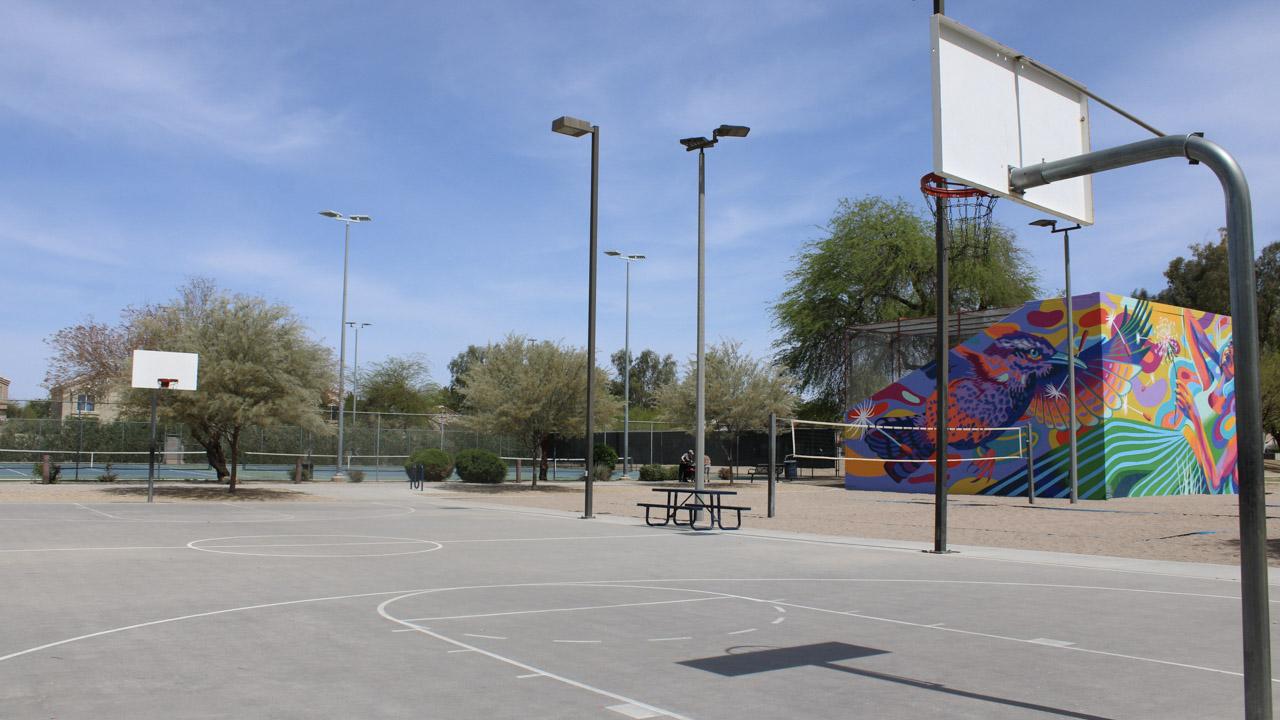 Basketball court at Apache Park