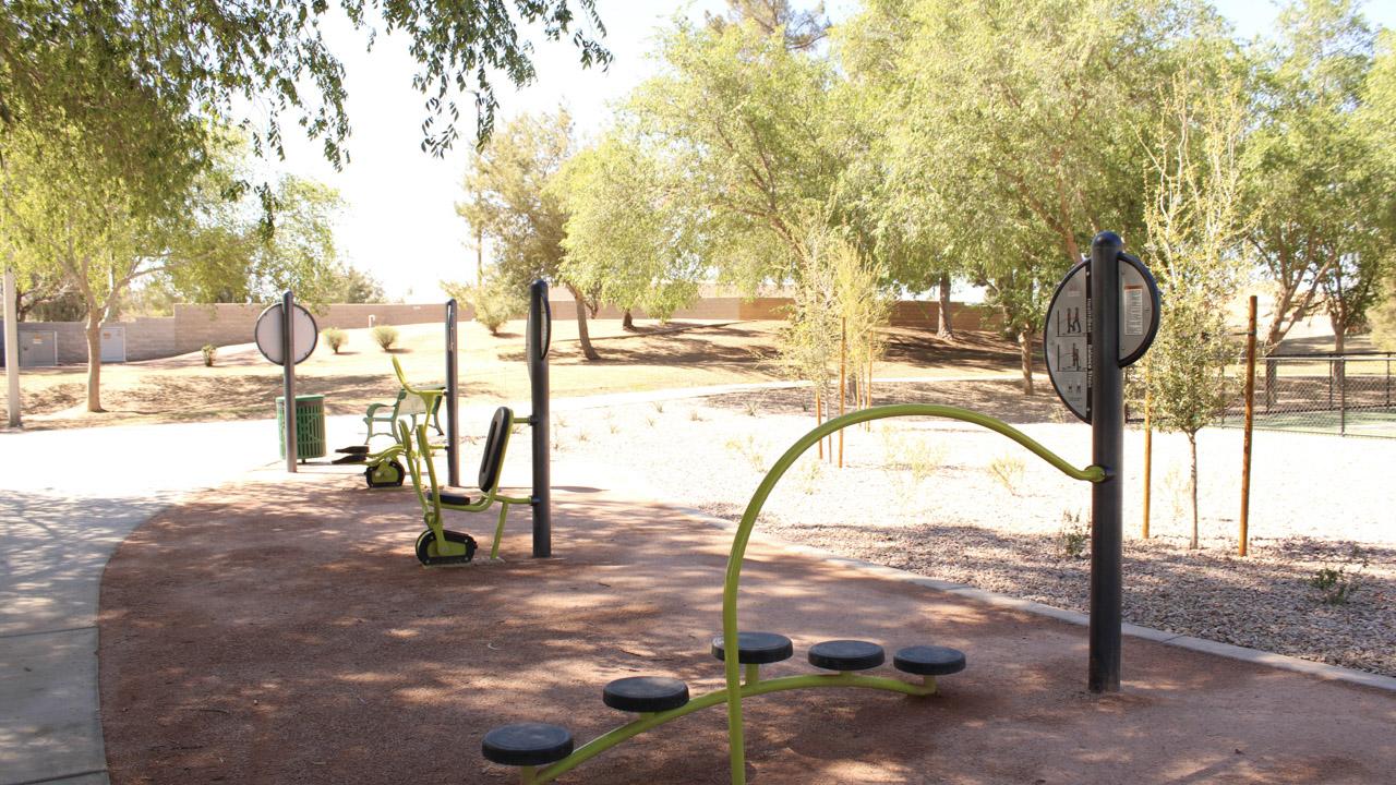 Fitness equipment at Brooks Crossing Park