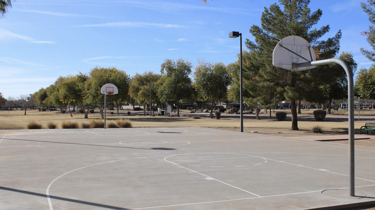 Basketball court at Crossbow Park
