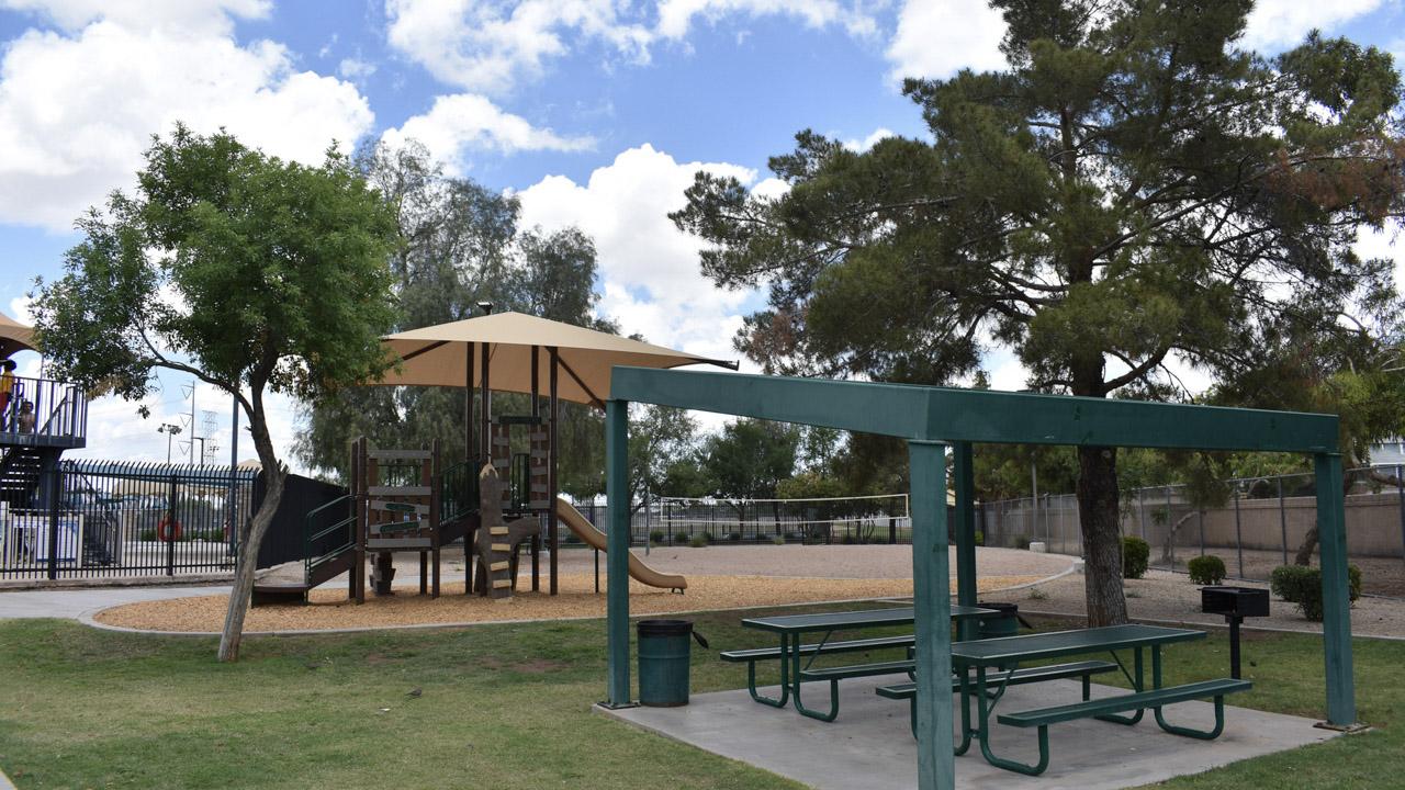 Pavilion and playground at Desert Oasis Park