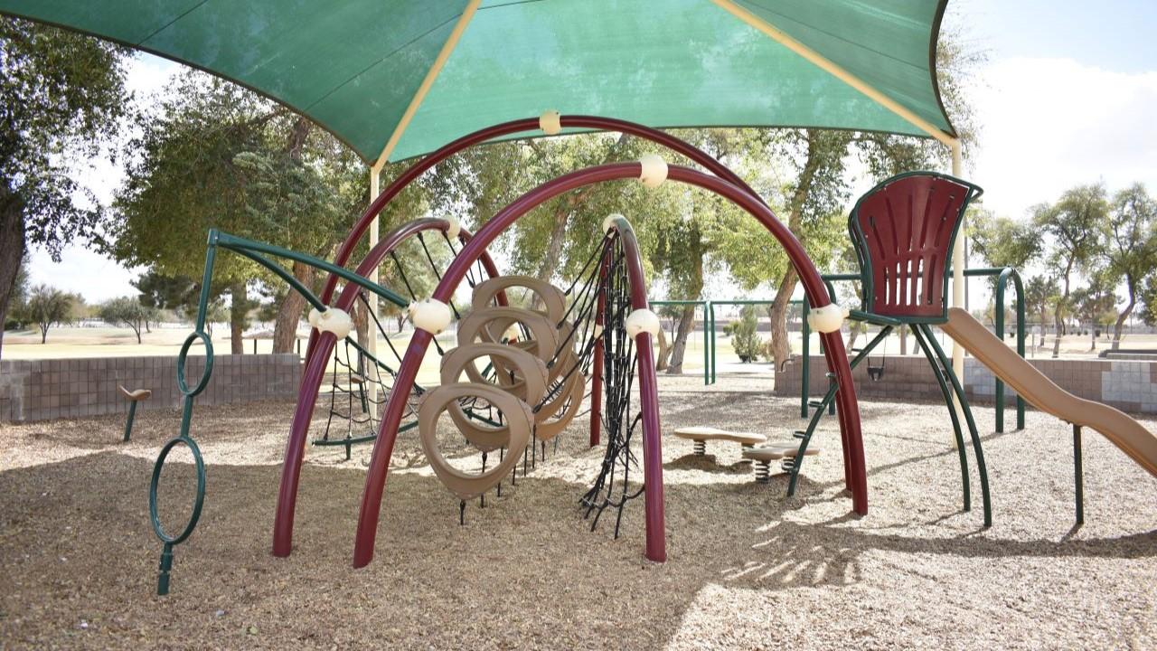 Playground climbing hoops at Dobson Park
