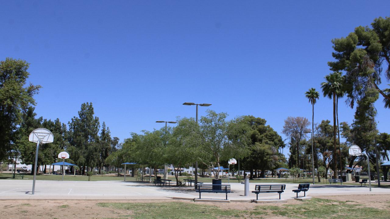Basketball courts at Folley Memorial Park
