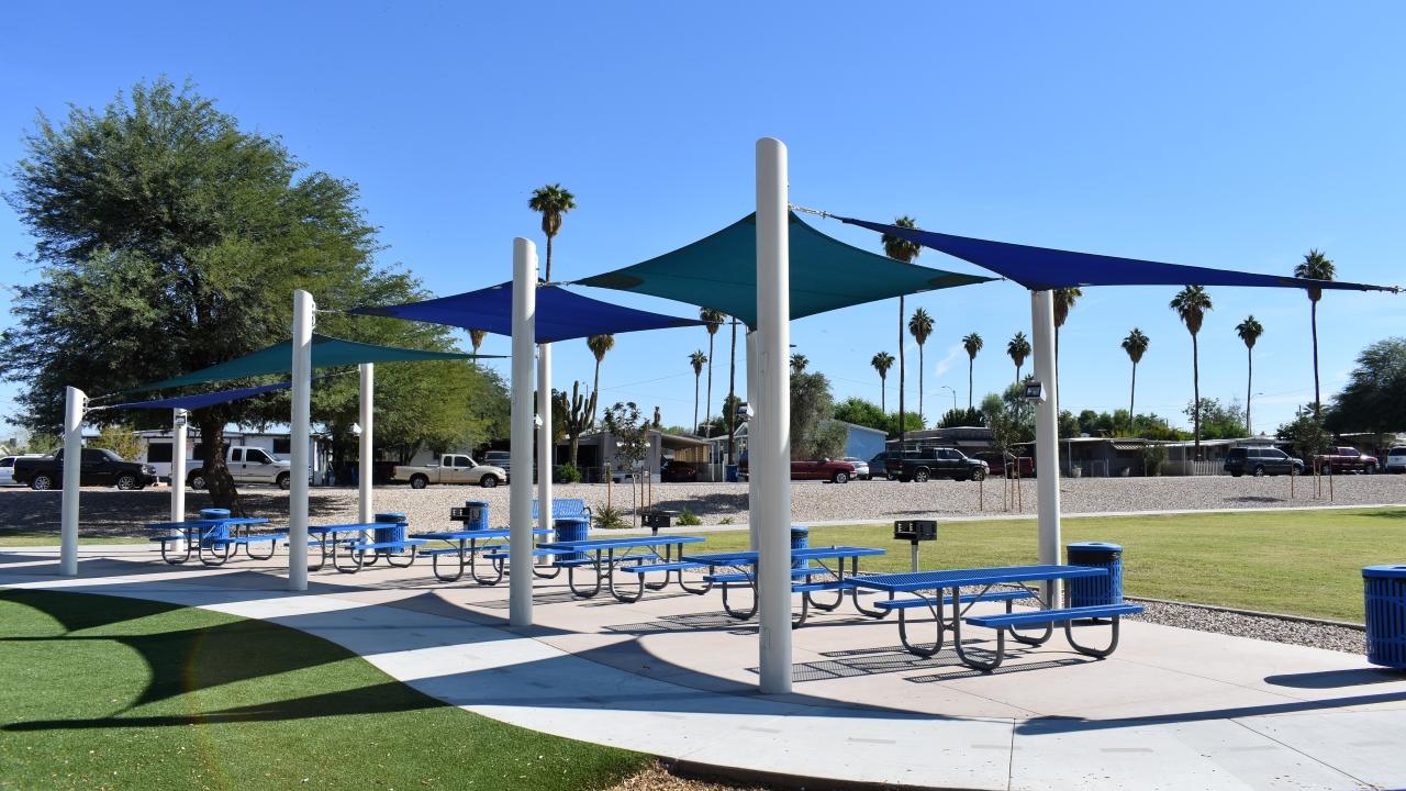 Shaded Picnic Table Area At Gazelle Meadows Park