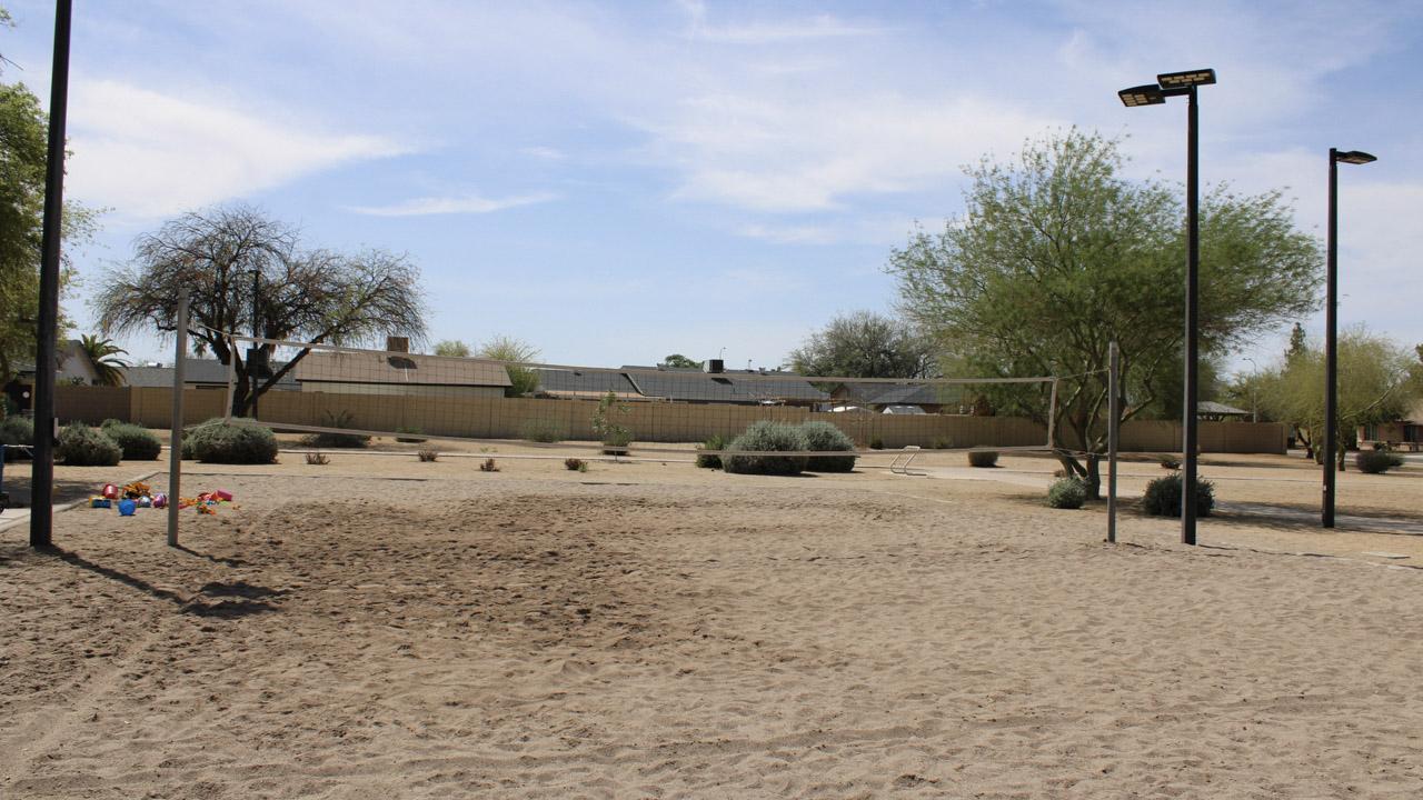 Sand volleyball court at Harter Park