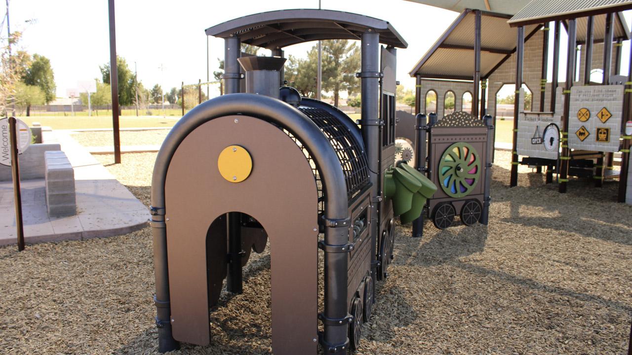 Train play area at Homestead North Park