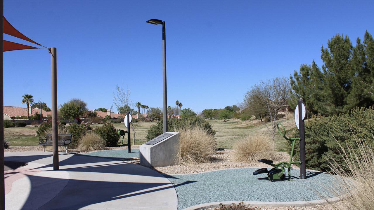 Outdoor fitness equipment at Homestead South Park