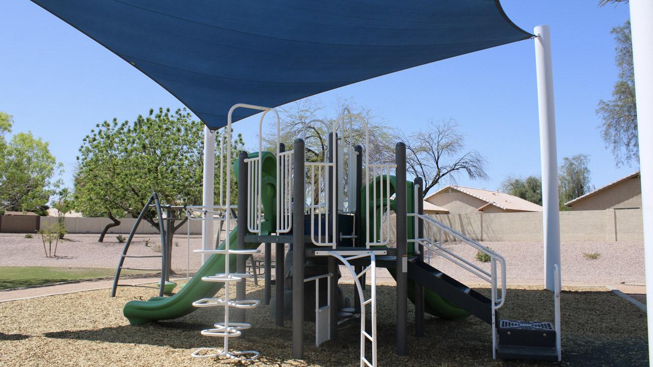 Playground slide and stairs at Jackrabbit Park