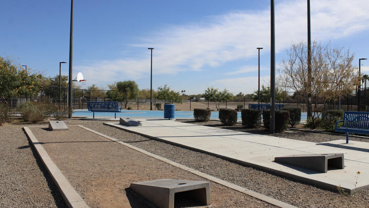 Cornhole area at Lantana Ranch Park