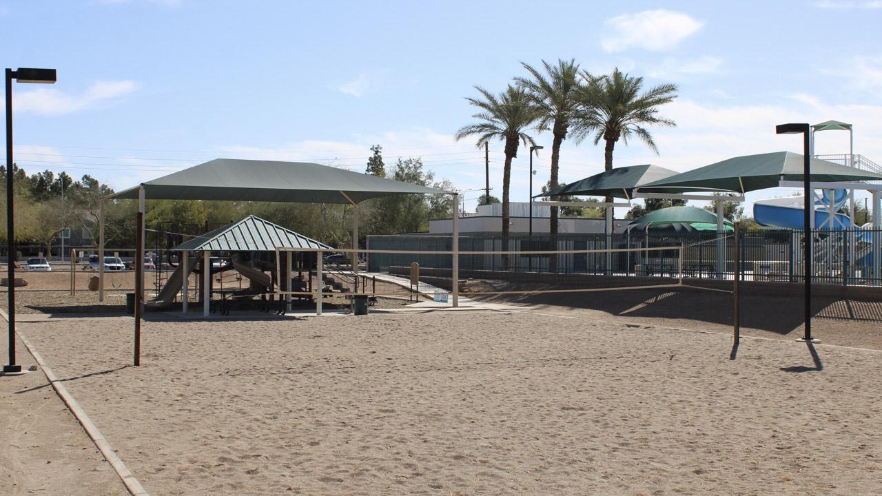 Sand volleyball court at Nozomi Park