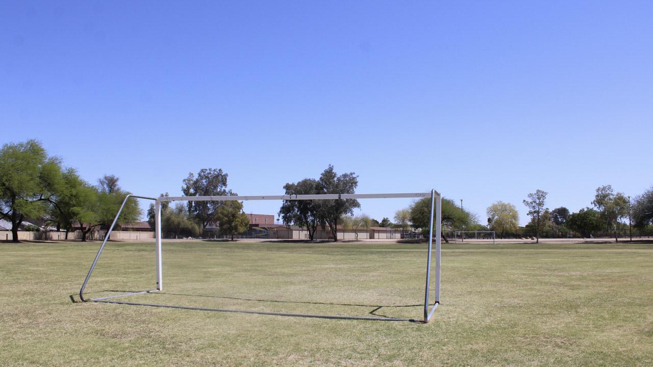 Soccer goals at Pima Park