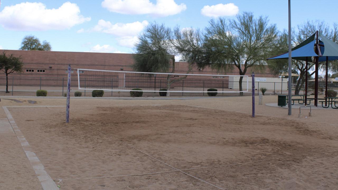 Sand volleyball court at Ryan Park