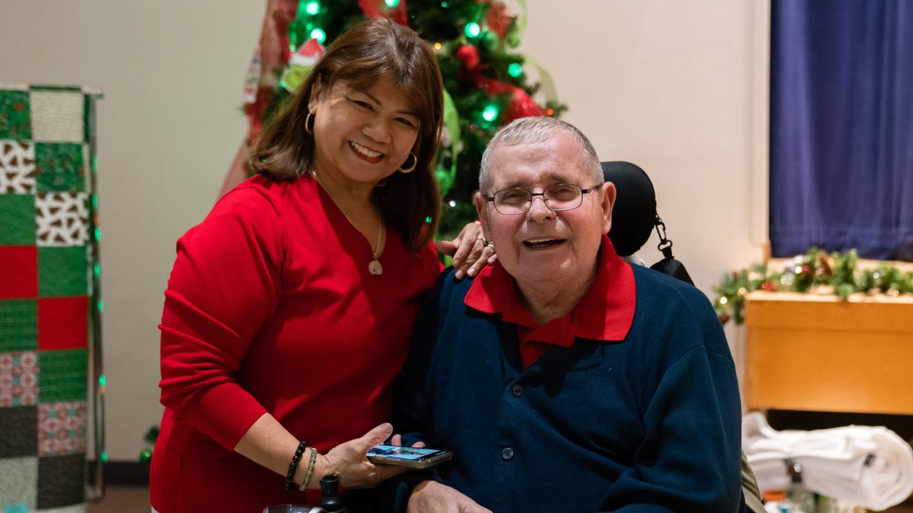 holiday dinner dance couple