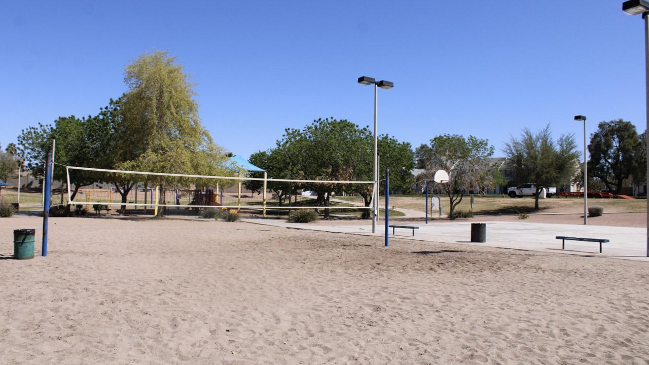 Sand volleyball court at Stonegate Park