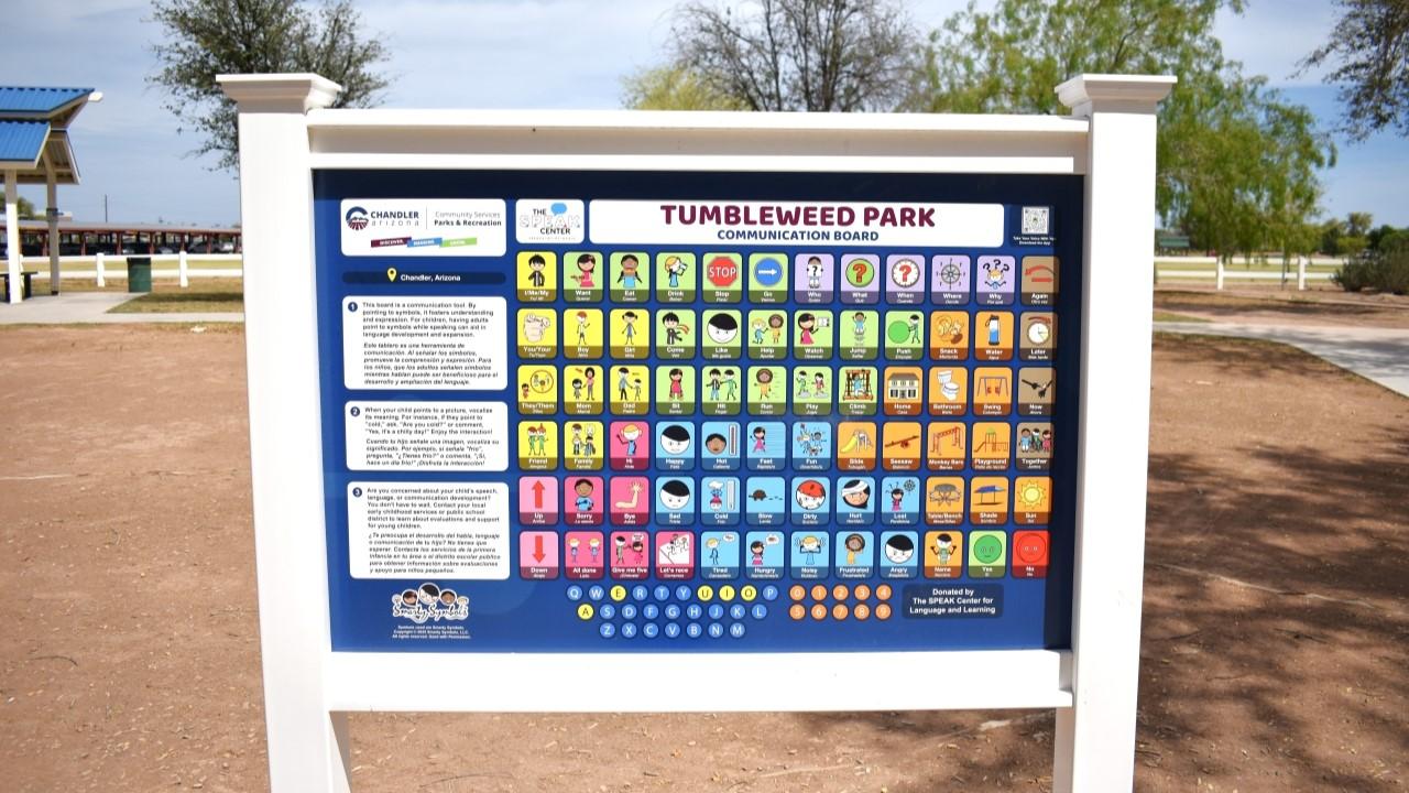 Communication Board Augmentative And Alternative Communication Tool At Tumbleweed Park