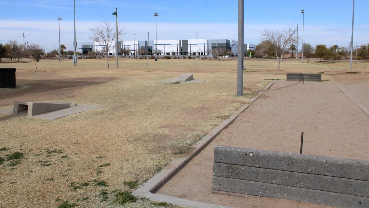 Horseshoe And Cornhole Pits At Tumbleweed Park