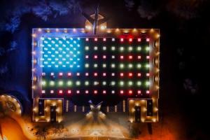Field Of Honor At Night With Red White And Blue Lights