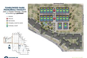 Chandler Tumbleweed Pickleball facility map