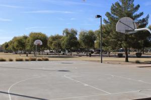 Basketball court at Crossbow Park