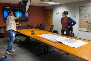 Edmundo filming in Development Services