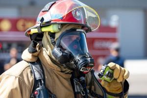 Firefighter in gear