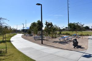 Unshaded Picnic Tables At Gazelle Meadows Park