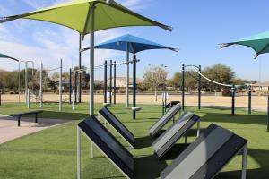 Outdoor fitness equipment at Meadowbrook Park