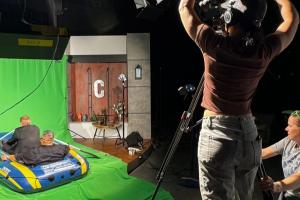 filming in the studio