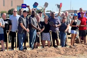 group at pickleball groundbreaking 