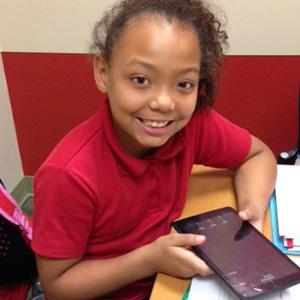 Throughout their year in ASPIRE Read to Succeed, students work on a tablet to play educational games and practice literacy skills they’ll use in school. Throughout their year in ASPIRE Read to Succeed, students work on a tablet to play educational games and practice literacy skills they’ll use in school.